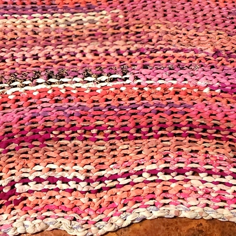 Basha Better Way Designs Handmade Chunky Knit Multicolored Sz. M Scarf Wrap
